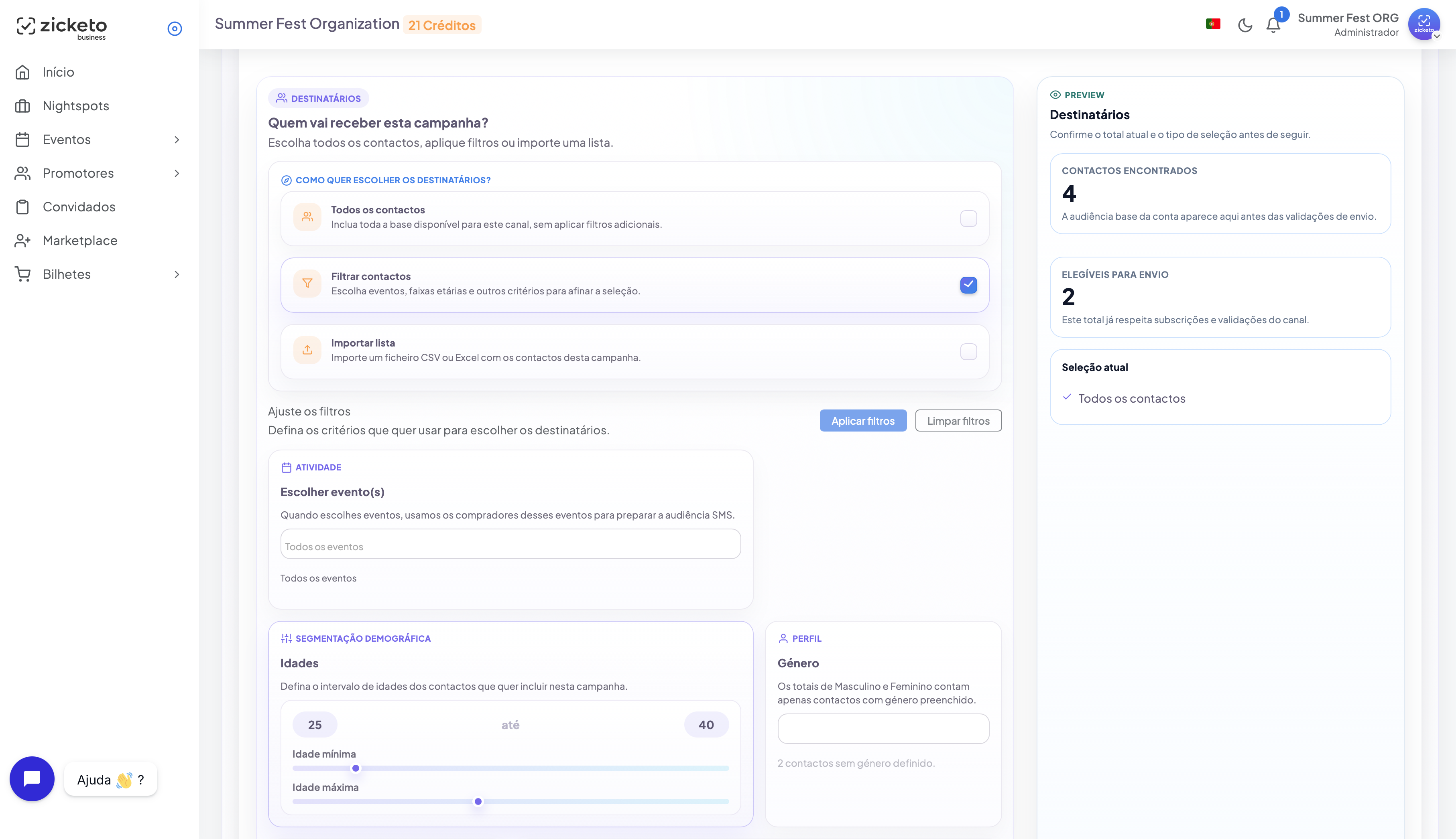 Campanhas de email e SMS prontas em minutos.